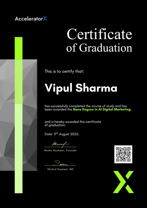 Nano Degree certificate in best ai digital marketing