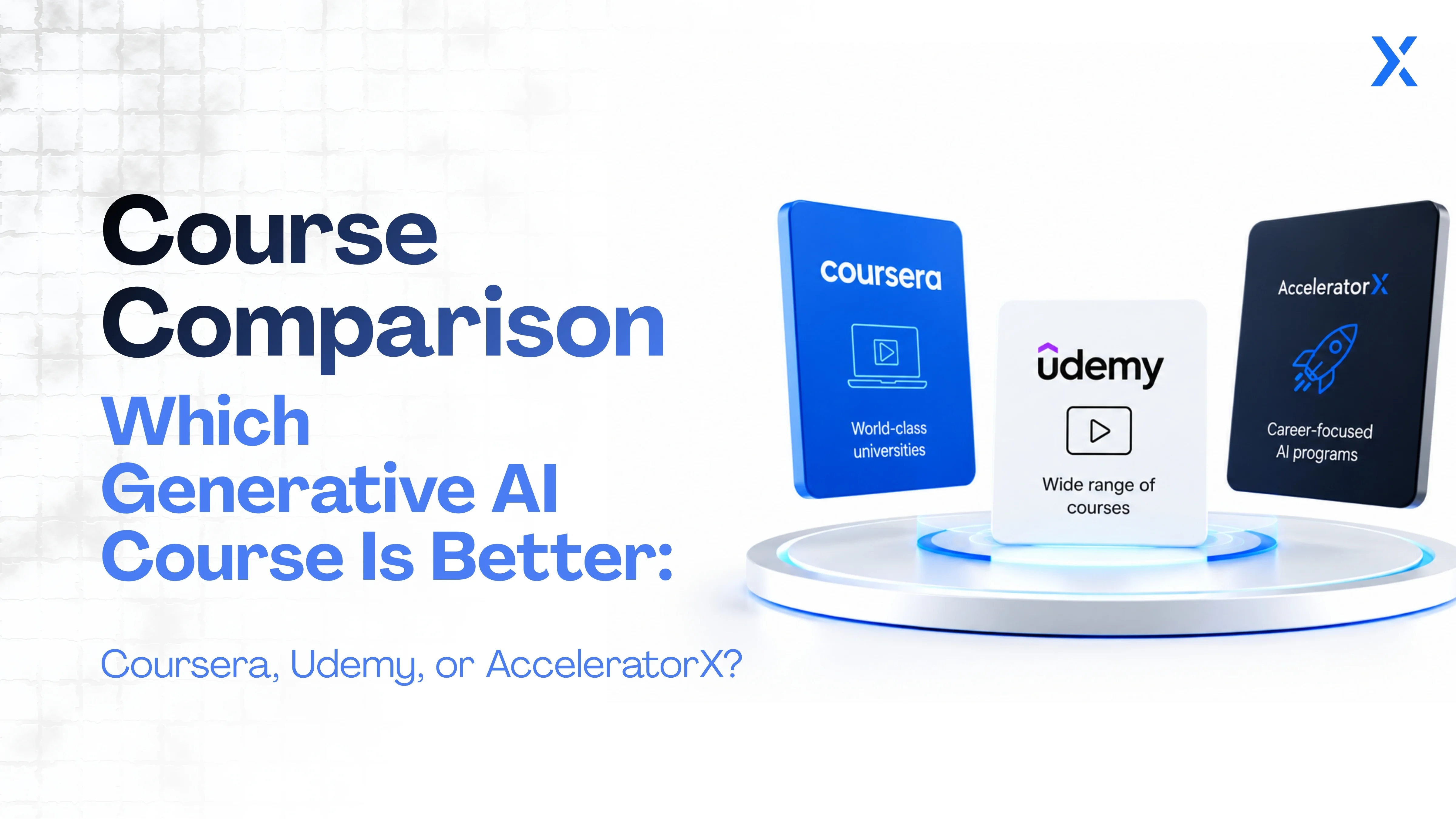 Which Generative AI Course Is Better: Coursera, Udemy, or AcceleratorX?